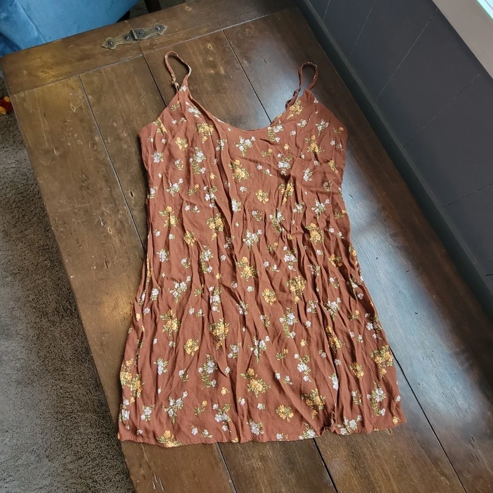 Reformation Ventura Floral V-neck Slip Dress sz XL Brown Chic Retro Cottagecore